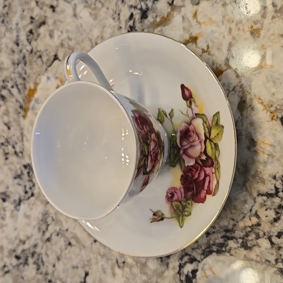 Vintage Norcrest June Rose 7/747-C Teacup with Saucer - Picture 4 of 11